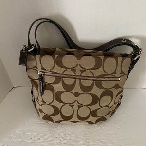 Coach Signature Duffle Khaki Brown Bag F15067